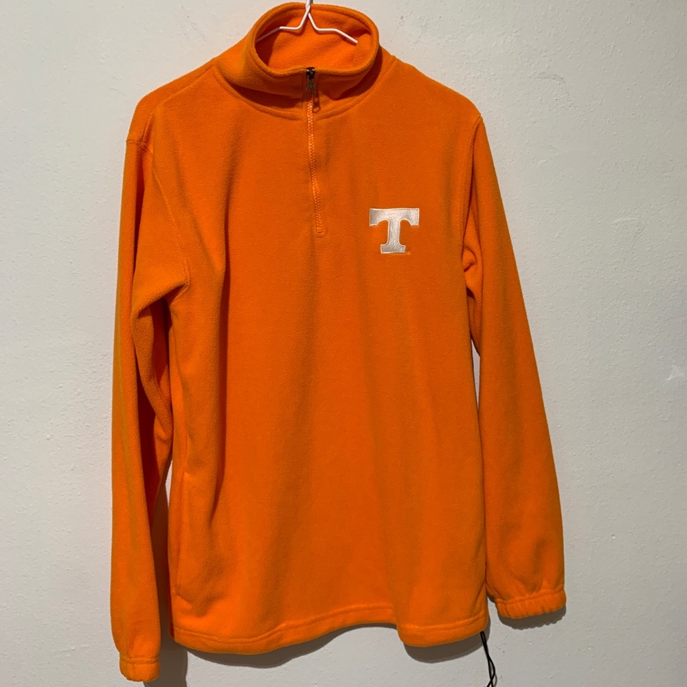 Tennessee Volunteers Mens Orange 1/4 Zip Pull Over Fleece Jacket Size Small